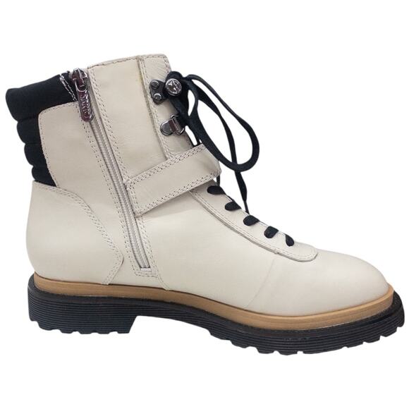 Franco Sarto Alexia Combat Boots Lug Sole Lace Up Off White Women's size 8 - Picture 3 of 9